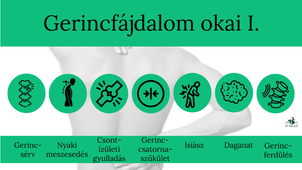 Gerincfájdalom 15 kezelési módja, 12 fajtája, 13 oka és 13 tünete